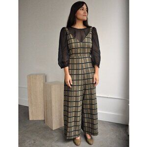 Ali Golden Fitted Jumper Black Tan Windowpane Check